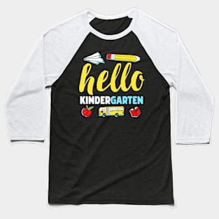 Hello Kindergarten Teacher Shirt First Day Back to School Baseball T-Shirt